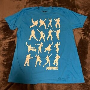 Cotton Fortnite branded blue emote T shirt size men’s large